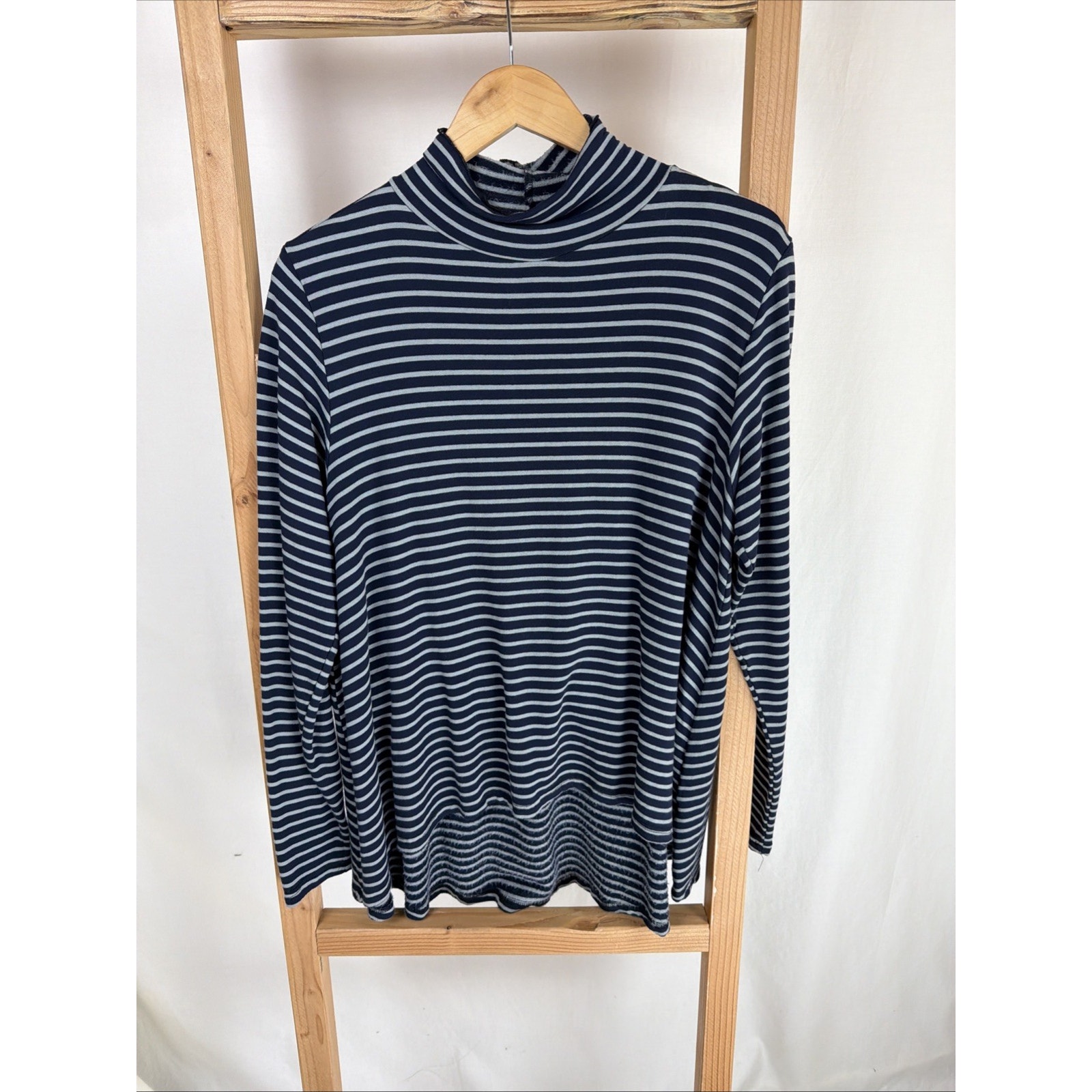 Nwt Cutloose Blue Round Neck Long Sleeve High Low Tunic #0951 Size Small